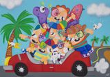 Lets go to the beach by Debbie Reda contemporary artwork painting