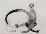 These ones are friends theyre playing they like each other by Dineo Ponde contemporary artwork drawing painting textile