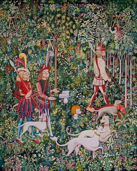 The Hunters Enter the Woods by Woo Kukwon contemporary artwork Painting