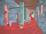 Like mist in the clouds of Olympia now what by Cinthia Sifa Mulanga contemporary artwork mixed media painting works on paper