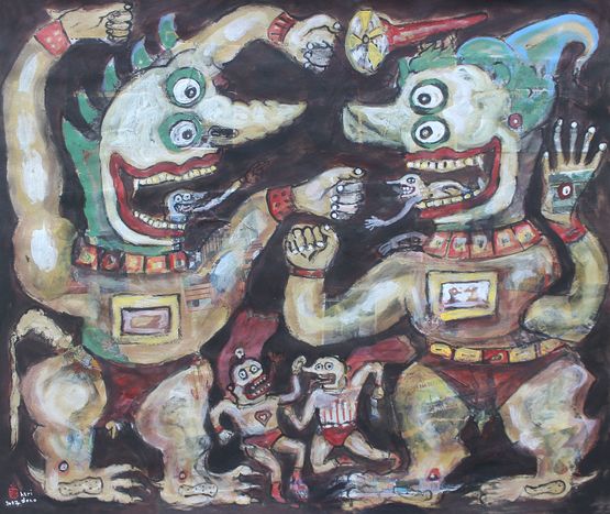 Pengadu Domba by Heri Dono contemporary artwork Works on Paper