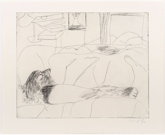 Richard in Bed My dearest dust by Chantal Joffe contemporary artwork Print