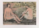 Man and Woman in Landscape by Henry Moore contemporary artwork print