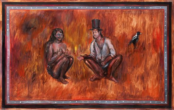 Untitled Brunhilde and Wotan by Juan Davila contemporary artwork Painting