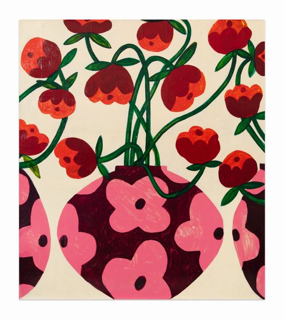 Pink vase study by Galina Munroe contemporary artwork Painting