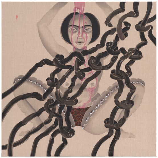 Torshi and eyes by Hayv Kahraman contemporary artwork Painting