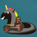 Self Portrait on Float by Derrick Adams contemporary artwork print