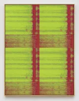Negative Entropy Sound Bath Acid Green Quad by Mika Tajima contemporary artwork textile