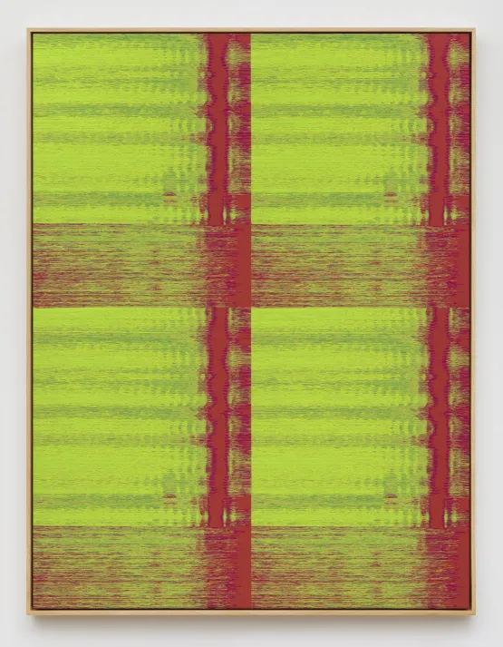 Negative Entropy Sound Bath Acid Green Quad by Mika Tajima contemporary artwork Textile