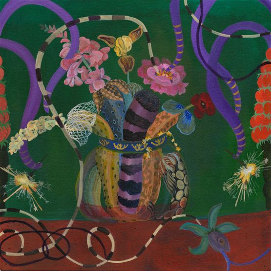 bridal bouquet by Alyina Zaidi contemporary artwork Painting