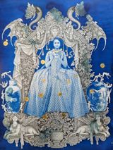 Anonymous Deities from the East 3 Balinese Baroque series by Budi Agung Kuswara contemporary artwork works on paper