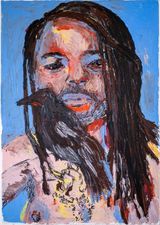 Raven by Banele Khoza contemporary artwork drawing works on paper