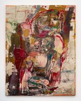 Immortal XXIX red yellow and olive green by Daniel Crews-Chubb contemporary artwork drawing painting works on paper