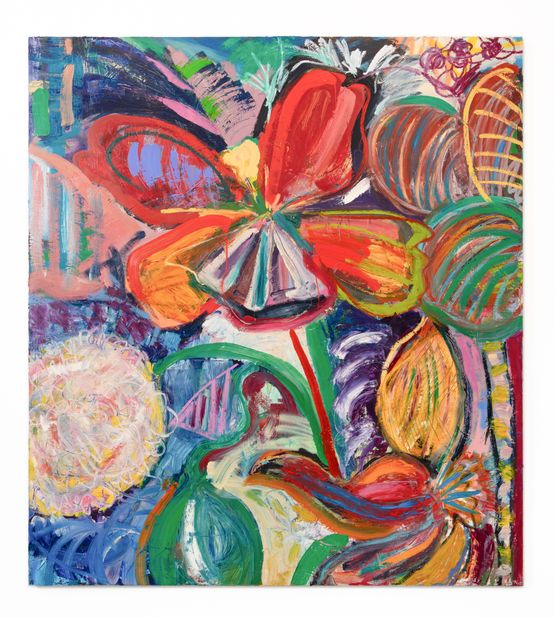 Red Flower by Rose Electra Harris contemporary artwork Painting