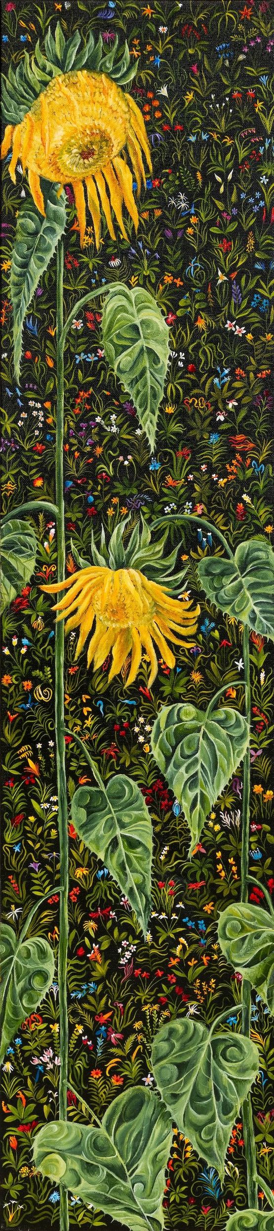 Two Sunflowers by Srijon Chowdhury contemporary artwork Painting