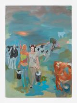 Milk Maids Girl with an Immovable Brown Eye by Georgia Gardner Gray contemporary artwork painting works on paper