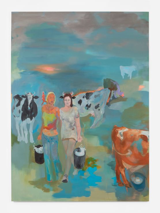 Milk Maids Girl with an Immovable Brown Eye by Georgia Gardner Gray contemporary artwork Painting