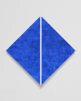 Untitled Blue Diamond with White Inner band by Mary Corse contemporary artwork painting