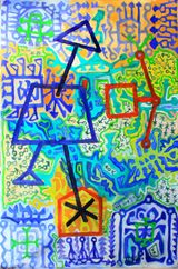 Wharf and shore 3 by Le Trieu Dien contemporary artwork painting works on paper