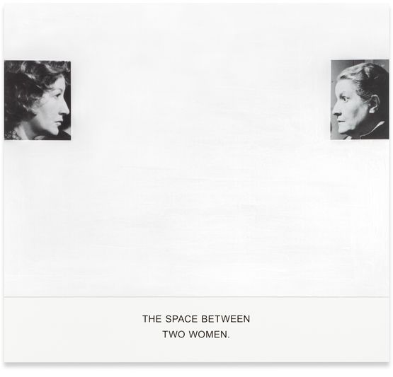 The Space Between Two Women. by John Baldessari contemporary artwork Painting