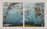 Aquarium Diptych by Adel Abidin contemporary artwork Painting