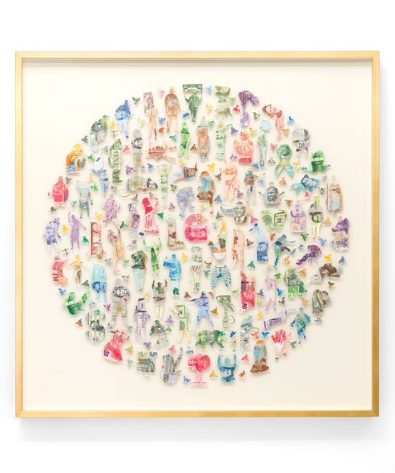 MONEY MAKES THE WORLD GO ROUND XII by Carlos Aires contemporary artwork Mixed Media