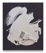 Action painting white on black by Paul Sietsema contemporary artwork painting