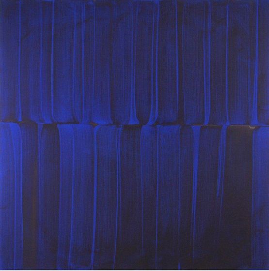 Dark Cobalt Veil on Blood 1 by Sylke Von Gaza contemporary artwork Painting