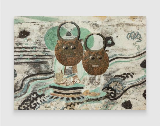 EvolutionSouth Wall of Mogao Cave No.023 Goli Kplekple Mask by Xu Zhen contemporary artwork Painting