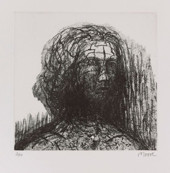 Head of Girl Sectional by Henry Moore contemporary artwork Print