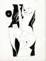 Untitled by Mona Saudi contemporary artwork drawing works on paper