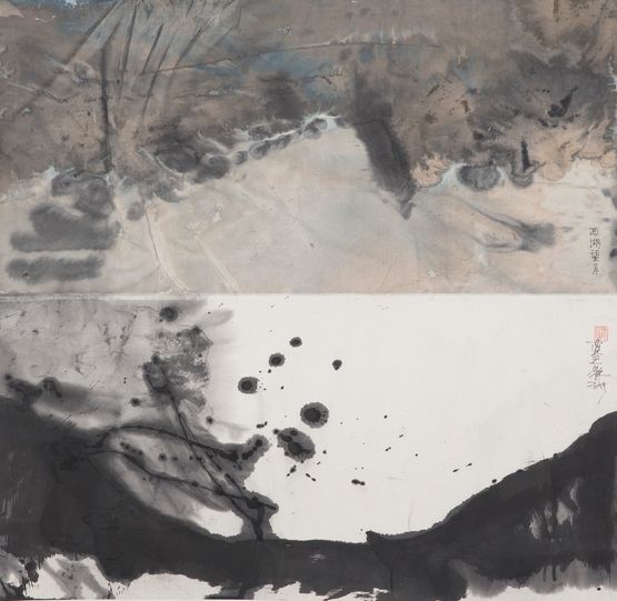 Full Moon at West Lake S027 by Lan Zhenghui contemporary artwork Painting