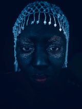 Beaded Blue Headpiece by Nonzuzo Gxekwa contemporary artwork photography