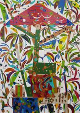 Bird House by Nuno Gil contemporary artwork drawing painting works on paper