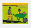 Ungaphakathi Kwe Bhala Umfana Ngosuku Lwakhe Lokuzalwa 4 50000 1 4 50000  Birthday Boy In A Wheelbarrow by Sibusiso Duma contemporary artwork Painting