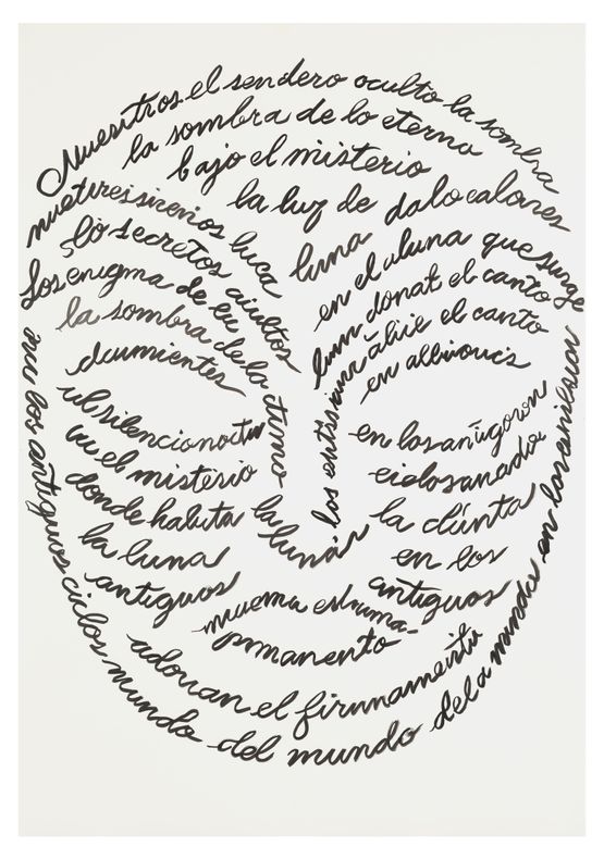 Mask caligrams 04 by Carlos Amorales contemporary artwork Works on Paper