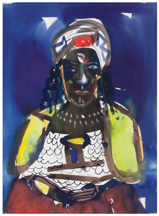 Obeah Woman by Romare Bearden contemporary artwork Painting