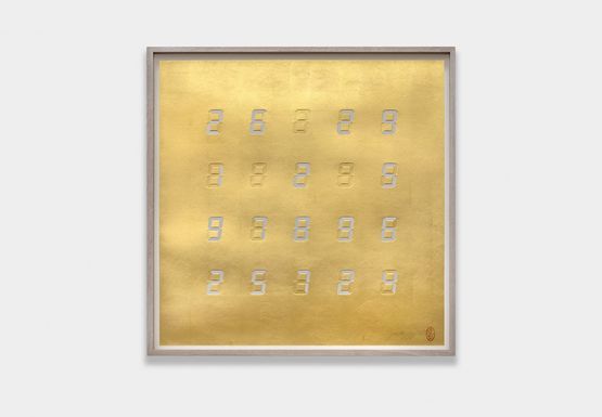 Life Face on Gold S_23 by Tatsuo Miyajima contemporary artwork Works on Paper