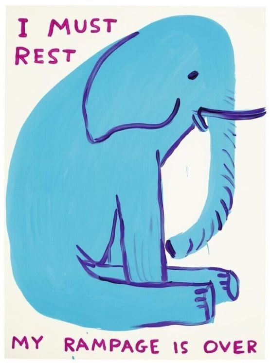 Untitled I Must Rest Now by David Shrigley contemporary artwork Print