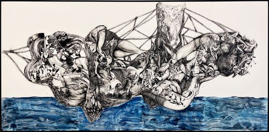 Suspended Between Border by Kevork Mourad contemporary artwork Painting