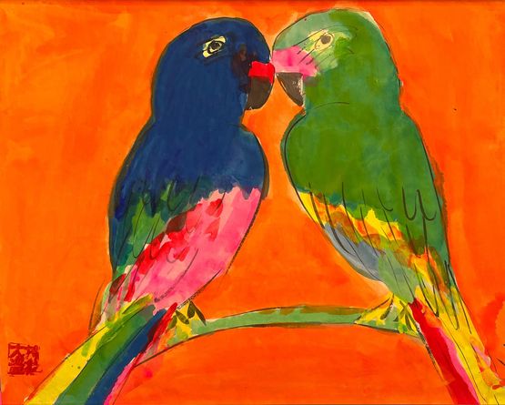 A Loving Gaze by Walasse Ting contemporary artwork Painting