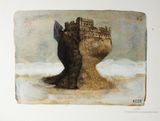 Onward A Sandcastle with Ruined Monastery by Michael Shepherd contemporary artwork painting