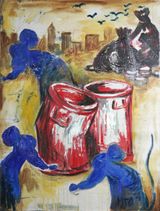 Manilascape 4 by Manuel Ocampo contemporary artwork painting works on paper