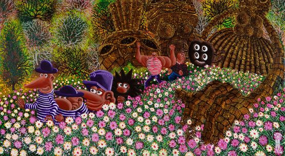 IDOLES DE PAILLE by Herve Di Rosa contemporary artwork Painting