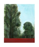 Red Roof and Trees by Matthew Krishanu contemporary artwork painting