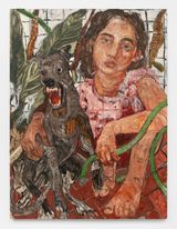 Perro y manguera en bajada by Bernadette Despujols contemporary artwork painting