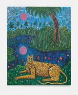 Tiger with two moons by Mark Connolly contemporary artwork painting
