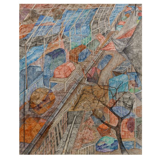 Topographic Spread II Purna Das Road by Adip Dutta contemporary artwork Painting