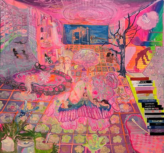 You in Me That Nobody Knows R Shapeshifting into Bugs with Spiral C-Shells Induced by a Surface-Piercing Cloud Vortex by Maria Jeona Zoleta contemporary artwork Painting