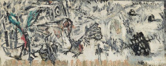 Hundreds of Birds Paying Homage to the Phoenix by Xie Bei contemporary artwork Painting